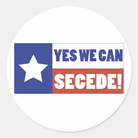 Texas Secede Ronde Sticker (Voorkant)