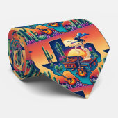 Texas Shape BBQ Pit Gitaren en Sunset Stropdas (Opgerold)