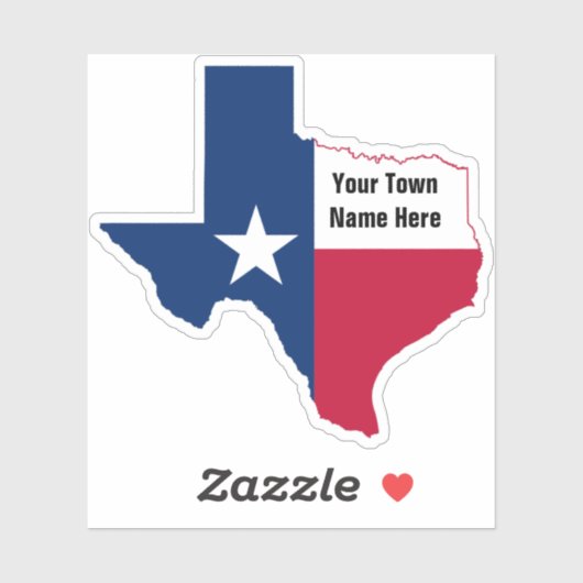Texas Shape Flag  Sticker (Vel)
