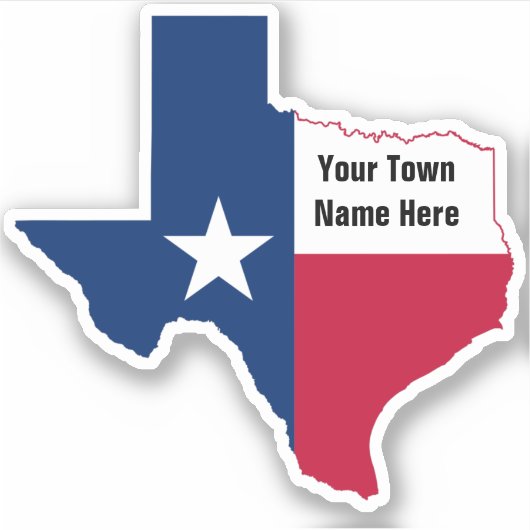 Texas Shape Flag  Sticker (Voorkant)