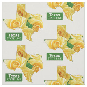 Texas Shape Yellow Rose and State Line Sign Stof