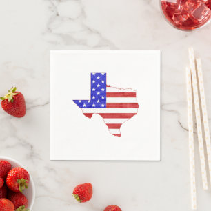 Texas Shaped American Flag Patriotic Texan TX Servet