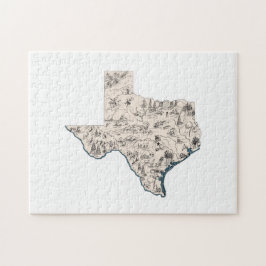 Texas Shaped Texan Lone Star Afbeelding Map Legpuzzel
