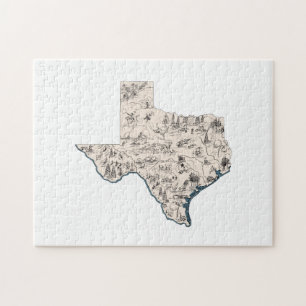 Texas Shaped Texan Lone Star Afbeelding Map Legpuzzel