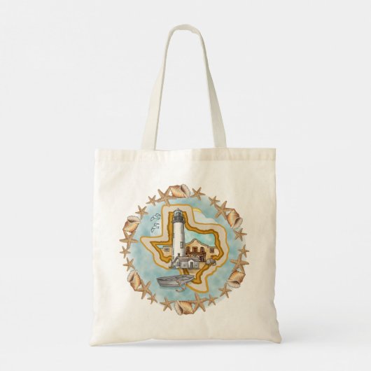 Texas Shells Lighthouse Tote Bag (Achterkant)