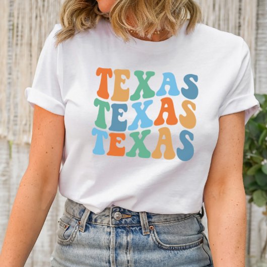 Texas Shirt Wavy Groovy Font