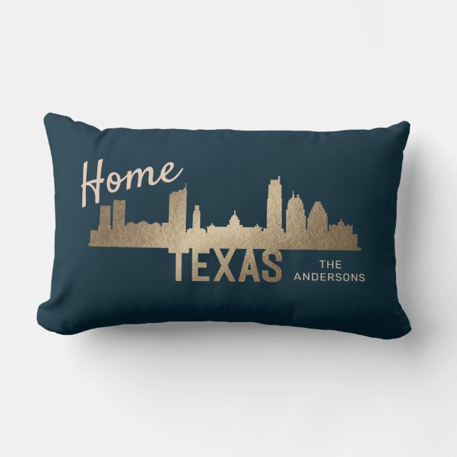 Texas Skyline Gold Family Home Kussen (Voorkant)