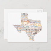 Texas Slang Word Art Map Briefkaart (Voorkant / Achterkant)