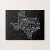 Texas Slang Word Art Map Jigzaag Puzzle Legpuzzel (Horizontaal)
