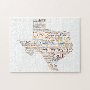 Texas Slang Word Art Map Legpuzzel