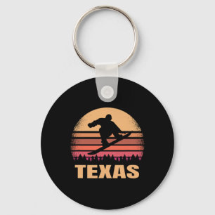 Texas Snowboarding Snow Boarder Retro 70s Sleutelhanger