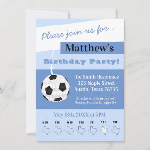 Texas Soccer Anniversaire Fête Invitation