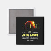 Texas Solar Eclipse 2024 Solar Eclipse Funny Texas Magneet (Voorkant / Achterkant)