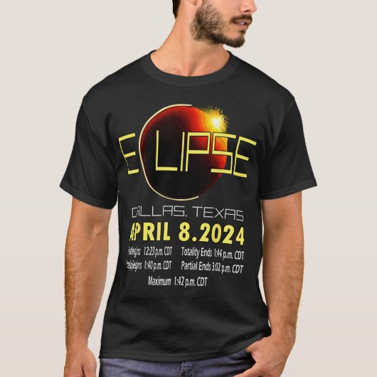 Texas Solar Eclipse 2024 Solar Eclipse Funny Texas T-shirt (Voorkant)