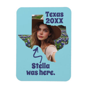 Texas Souvenir Aangepaste Naam, Foto en Jaar Magneet