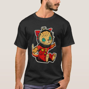 Texas Space Cat Cute Kat met TX Animal People L T-shirt