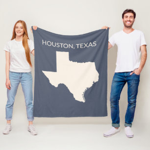 Texas Staat Kaart Huis Decoratie Fleece Deken