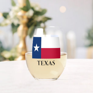 Texas staatsvlag gepersonaliseerd stemless wijngla wijnglas zonder voet