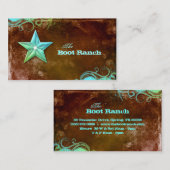 Texas Star Carte de visite Brown Bijoux bleu (Devant / Derrière)
