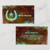 Texas Star Hoefijzer Visitekaartje Brown Blue (Voorkant / Achterkant)