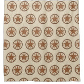 Texas Star met touw en tekst op beige Douchegordijn (Voorkant)