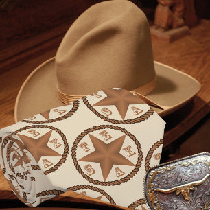 Texas Star met touw rand ELKE KLEUR Stropdas