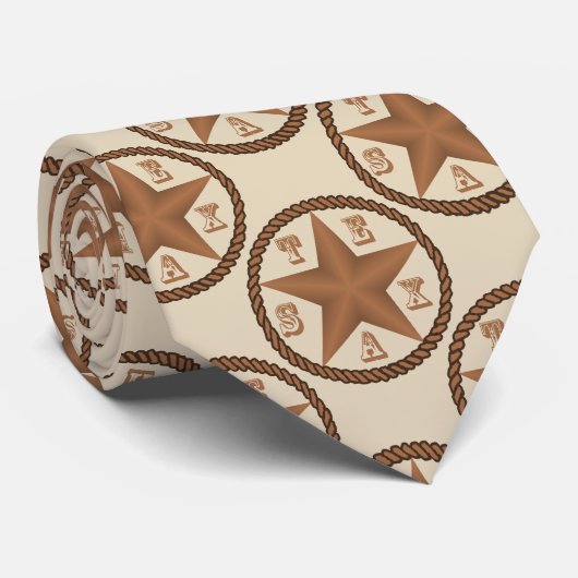 Texas Star met touw rand ELKE KLEUR Stropdas (Opgerold)