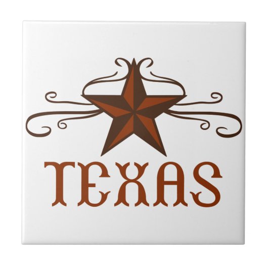 Texas Star Scroll Tegeltje (Voorkant)
