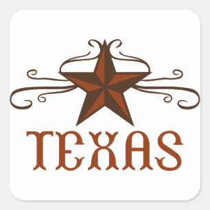 Texas Star Scroll Vierkante Sticker