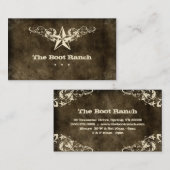 Texas Star Visitekaartje Brown Suede Yellow (Voorkant / Achterkant)