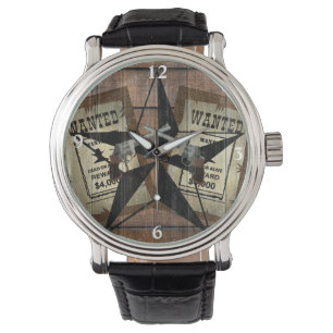 Texas Star Westerne dubbele posters Gewenst teken Horloge