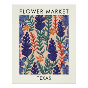 Texas State Bluebonnet Bloemmarkt Perfect Poster