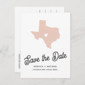 TEXAS State Destination Weddenschap IEDERE KLEUR Aankondigingskaart (Voorkant / Achterkant)