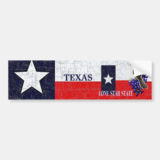 TEXAS STATE FLAG BUMPERSTICKER (Voorkant)