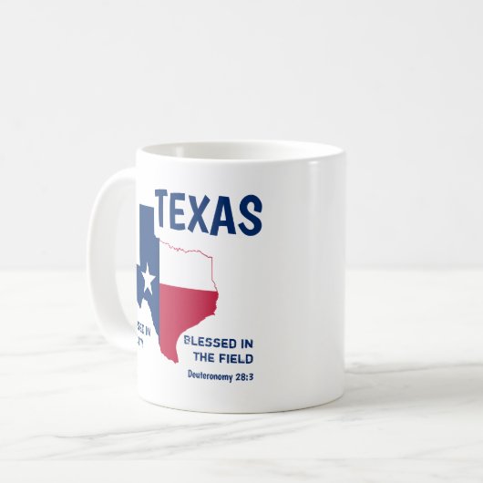 TEXAS STATE FLAG Christelijke scripts geblesseerd Koffiemok (Voorkant links)