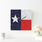 TEXAS STATE FLAG Clock Vierkante Klok (Huis)