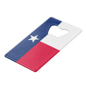 Texas State Flag Design Kredietkaart Flessenopener (Voorkant Gekanteld)