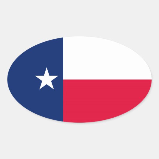 Texas State Flag Design Ovale Sticker (Voorkant)