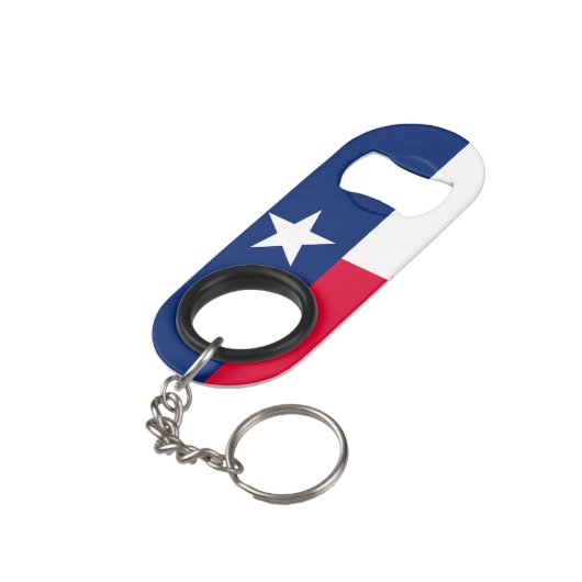Texas State Flag Design Sleutelhanger Flessenopener (Achterkant Gekanteld)