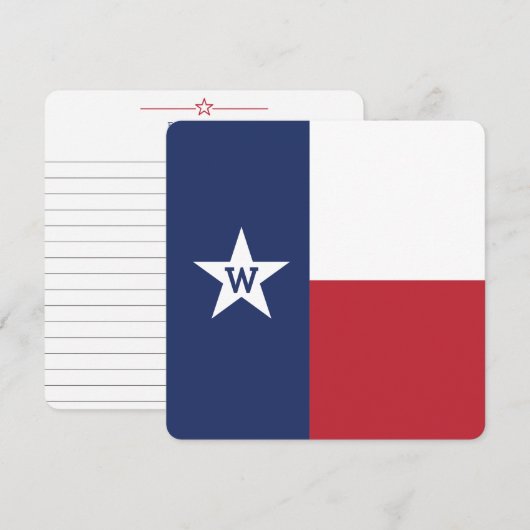 Texas State Flag Flat Note Card (Voorkant / Achterkant)