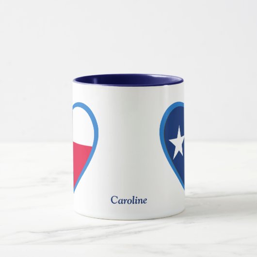 Texas State Flag Heart Mok (Midden)
