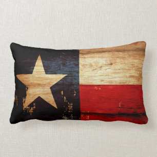 Texas State Flag in Rustic Wooden Grunge Kijk Kussen
