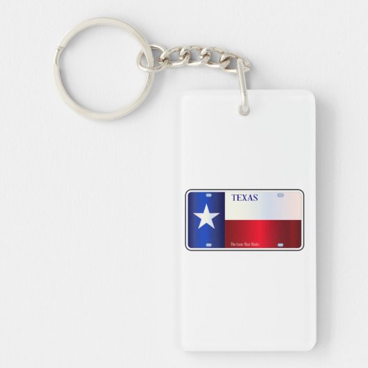 Texas State Flag License Bord Sleutelhanger (Voorkant)