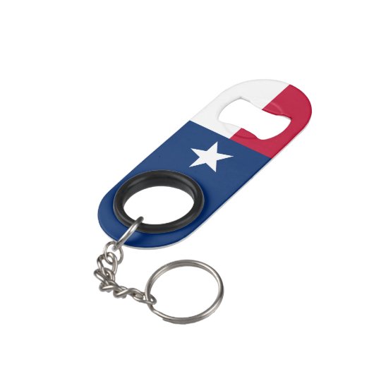 Texas State Flag Mini Flessenopener (Achterkant Gekanteld)