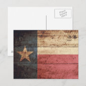 Texas State Flag op Old Wood Grain Briefkaart (Voorkant / Achterkant)