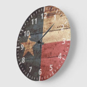 Texas State Flag op Old Wood Grain Grote Klok (Hoek)