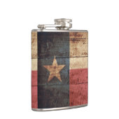 Texas State Flag op Old Wood Grain Heupfles (Rechts)