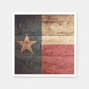 Texas State Flag op Old Wood Grain Servet