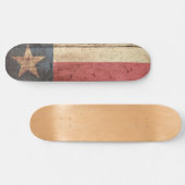 Texas State Flag op Old Wood Grain Skateboard (Horizontaal)