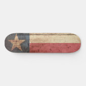 Texas State Flag op Old Wood Grain Skateboard (Horizontaal)